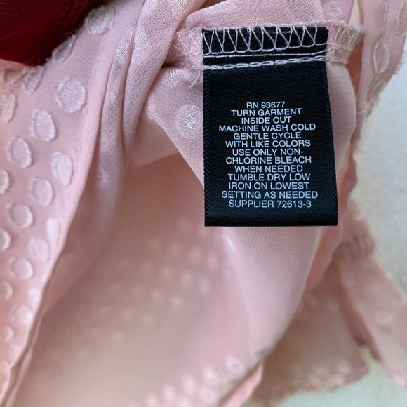 Liz Claiborne Women Blouse  Rose Pink Sheer Long s - Picture 6 of 6